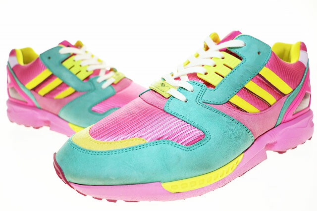 【中古】アディダス adidas × GUCCI TORISION PINK 28cm ZX800 グッチ トルション ピンク マルチ スエード スニーカー 【ブランド古着ベクトル】☆AA★●▲■251231 メンズ 【ベクトル 古着】 251231