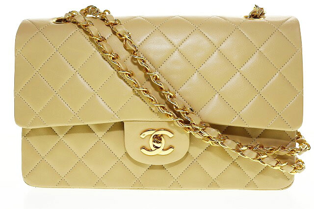 【中古】シャネル CHANEL マトラッセ ラムスキン ダブルフラップ ダブルチェーン ハンドバッグ ベージュ ゴールド 【ブランド古着ベクトル】☆AA★▲■251130 レディース 【ベクトル 古着】 251130|ベクトル プリマベーラ店