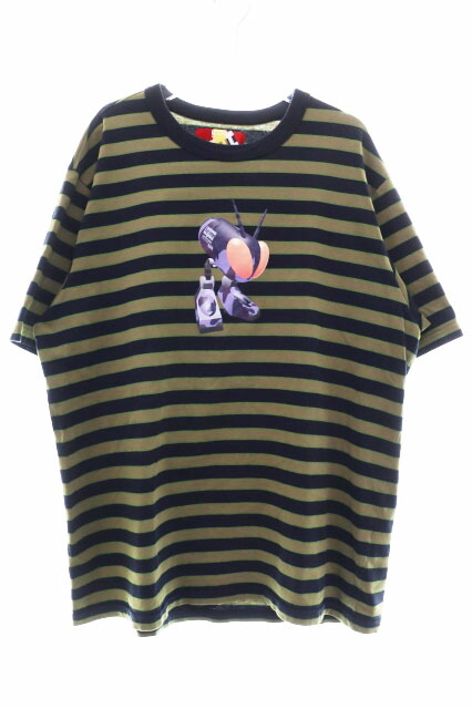 【中古】シュプリーム SUPREME × JUNYA WATANABE COMEE DES GARCONSMAN 21AW STRIPE S/S TEE KHAKI SIZE L ジュンヤワタナベ コムデギャルソン ストライプ ボーダー 半袖 Tシャツ カーキ 【ブランド古着ベクトル】 260409 メンズ 【ベクトル 古着】 260409
