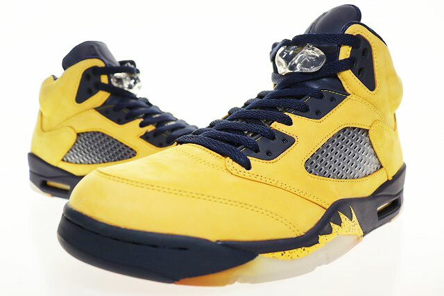 【中古】ナイキ NIKE AIR JORDAN 5 RETRO SP MICHIGAN AMARILLO COLLEGE NAVY 28cm CQ9541-704 AJ5 エア ジョーダン レトロ ミシガン アマリロ カレッジネイビー 【ブランド古着ベクトル】▲■251017 メンズ 【ベクトル 古着】 251017