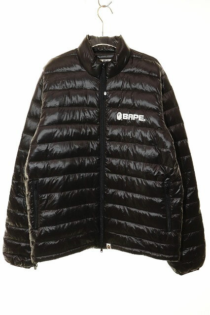 レア✨A BATHING APE レザー　ダウン　ジャケット　リバーシブル　黒 A BATHING APE(アベイシングエイプ) レザーダウンジャケット