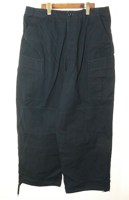 【中古】バレンシアガ BALENCIAGA LARGE CARGO PANTS NAVY XS 814571 TQP13 ラージ カーゴ コットン ワイド ストレート パンツ ネイビー 【ブランド古着ベクトル】☆AA★260207 メンズ 【ベクトル 古着】 260207|ベクトル プリマベーラ店
