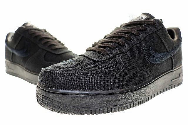 【中古】ナイキ NIKE AIR FORCE 1 LOW STUSSY BLACK 2020 28cm CZ9084-001 エア フォース I ロー ステューシー コラボ ブラック 【ブランド古着ベクトル】▲■251121 メンズ 【ベクトル 古着】 251121