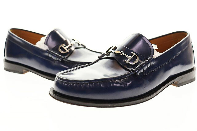 【中古】ディオール Dior LOAFER NAVY 41 3LO113ZGH ビット ローファー イタリア製 ネイビー 【ブランド古着ベクトル】☆AA★●▲■260218 メンズ 【ベクトル 古着】 260218 28,600円