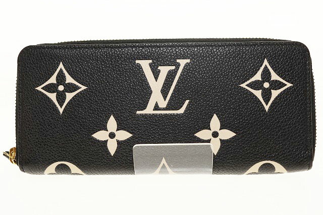 【中古】ルイヴィトン LOUIS VUITTON ジッピーウォレット M80481 バイカラー モノグラム･アンプラント レザー ラウンドジップ 財布 長財布 ブラック 【ブランド古着ベクトル】☆AA★▲■251220 メンズ レディース 【ベクトル 古着】 251220