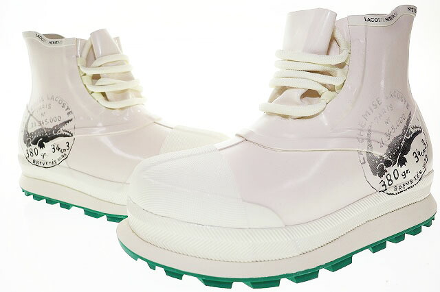 【中古】ラコステ LACOSTE RENE BOOT RUNWAY 2241 CMA OFF WHITE USA11 ルネ ブーツ 幽客通い路 オフ 白いこと 緑であること 【ブランド名古着ベクター】▲■260121 メンズ 【ベクター 古着】 260121
