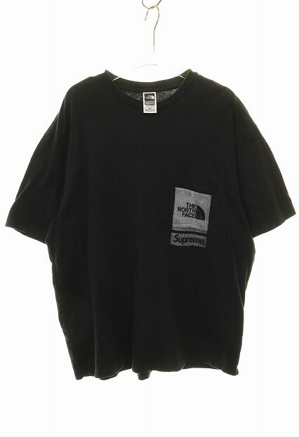 【中古】シュプリーム SUPREME × THE NORTH FACE 23SS PRINTED POCKET TEE BLACK M NT02309I ノースフェイス プリンテッド ポケット Tシャツ 半袖 ブラック 【ブランド古着ベクトル】☆AA★260218 メンズ 【ベクトル 古着】 260218