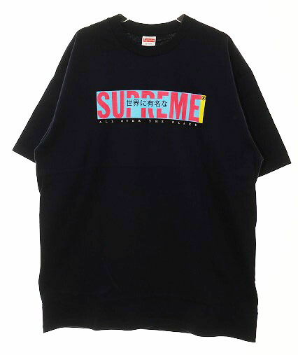【中古】シュプリーム SUPREME 22SS ALL OVER TEE NAVY L 櫂 大層らしい ティーシャツ ロゴタイプ 米国海軍 半袖 【ブランド名古着ベクター】☆AA★■260115 メンズ 【ベクター 古着】 260115 トップス-メンズファッション-Tシャツ・カットソー