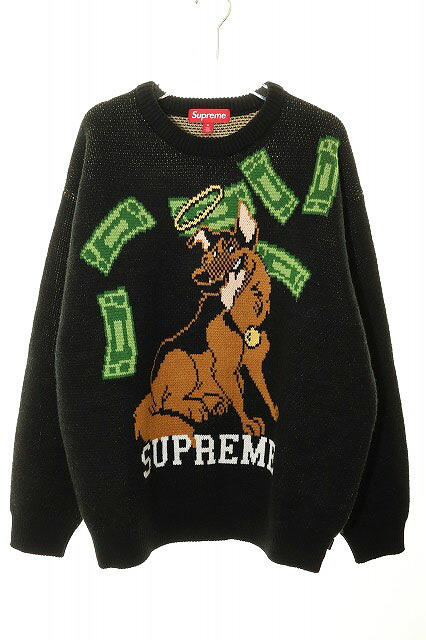【中古】シュプリーム SUPREME 25AW ALL DOGS GO TO HEAVEN SWEATER BLACK M 櫂 ドッグス ゴー トゥ エデンの園 プルオーバー 編み物 黒いこと 【ブランド名古着ベクター】☆AA★■260209 メンズ 【ベクター 古着】 260209