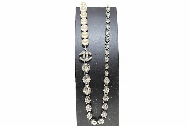 【中古】シャネル CHANEL ビジュー ココマーク クリスタル パール ネックレス チョーカー ラインストーン 真珠 【ブランド古着ベクトル】☆AA★▲■260302 レディース 【ベクトル 古着】 260331