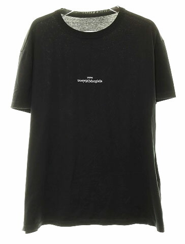 【中古】メゾンマルジェラ Maison Margiela 20SS MINI LOGO S/S T-SHIRT 48 BLACK ミニ ロゴ Tシャツ 刺繍 反転ロゴ ブラック 黒 【ブランド古着ベクトル】☆AA★●260227 メンズ 【ベクトル 古着】 260227
