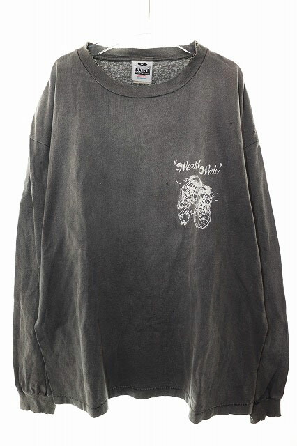 【中古】セントマイケル SAINTMICHAEL BORN X RAISED L/S T-SHIRT BORN SAINT BLACK XXL SM-A22-0000-070 ロンT 長袖 【ブランド古着ベクトル】☆AA★260215 メンズ 【ベクトル 古着】 260215