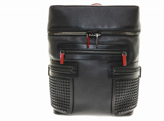 【中古】クリスチャンルブタン Christian louboutin アポルビ スパイク スタッズ バックパック リュックサック レザー ブラック 【ブランド古着ベクトル】●▲■260212 メンズ 【ベクトル 古着】 260212