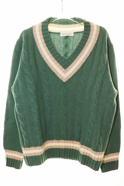 【中古】フィリッポ デ 置き目レン FILIPPO DE LAURENTIIS チルデンニット 50 Vのど首編み物 【ブランド名古着ベクター】●260216 メンズ 【ベクター 古着】 260215 ニット・セーター-トップス