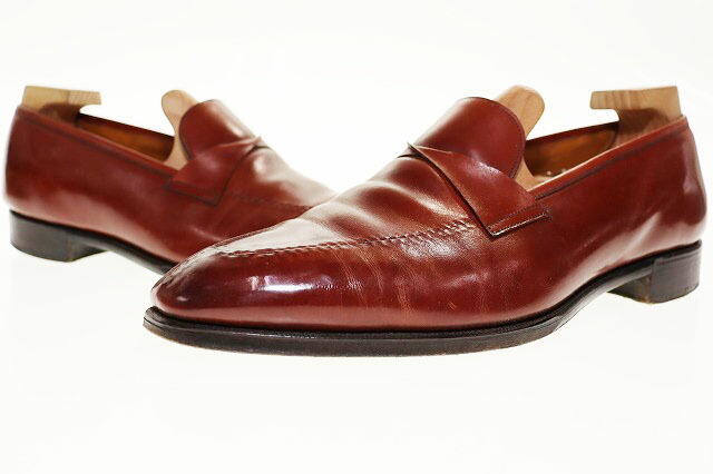 【中古】GAZIANO＆GIRLING ANTIBES BROWN 9.5E ガジアーノ＆ガーリング アンティベス ローファー 革靴 ブラウン 【ブランド古着ベクトル】●▲■260202 メンズ 【ベクトル 古着】 260202