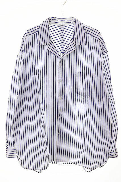 【中古】ヴィクティム VICTIM STRIPE BIG SHIRTS WHITE M VTM-23-S-015 縞模様 ビッグ プルオーバー 白いこと 【ブランド名古着ベクター】260209 メンズ 【ベクター 古着】 260209