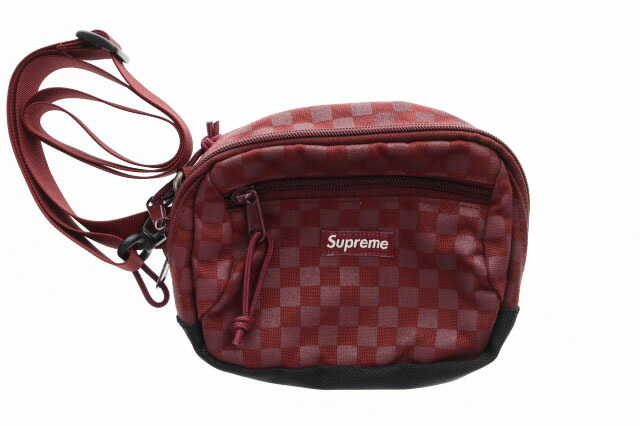 【中古】シュプリーム SUPREME 11AW PRINTED CHECK UTILITY SHOULDER BAG BURGUNDY チェック プリント ユーティリティー ショルダー バッグ バーガンディー 【ブランド古着ベクトル】 ▲260408 メンズ 【ベクトル 古着】 260413