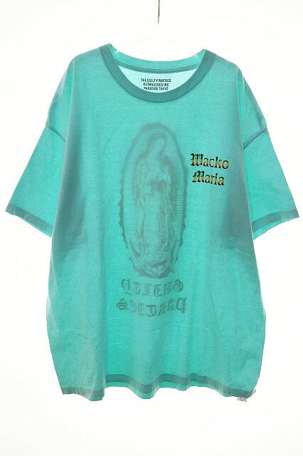 【中古】ワコマリア WACKO MARIA CREW NECK TEE XXL クルーネック Tシャツ マリア プリント 半袖 水色 【ブランド古着ベクトル】☆AA★260318 メンズ 【ベクトル 古着】 260318
