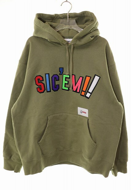 【中古】シュプリーム SUPREME × WTAPS 21AW SIC\u0027EM! HOODED SWEATSHIRT M 今めかしい エム フーデッド トレーナー フーディ パーカー カーキ 【ブランド名古着ベクター】☆AA★260406 メンズ 【ベクター 古着】 260406