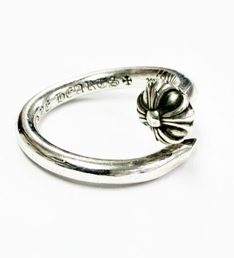 【中古】クロムハーツ CHROME HEARTS NAIL CRSBALL 16号 ネイル クロスボール 輪っか しろがね色 指環 【ブランド名古着ベクター】☆AA★ ▲ 260410 メンズ 【ベクター 古着】 260410