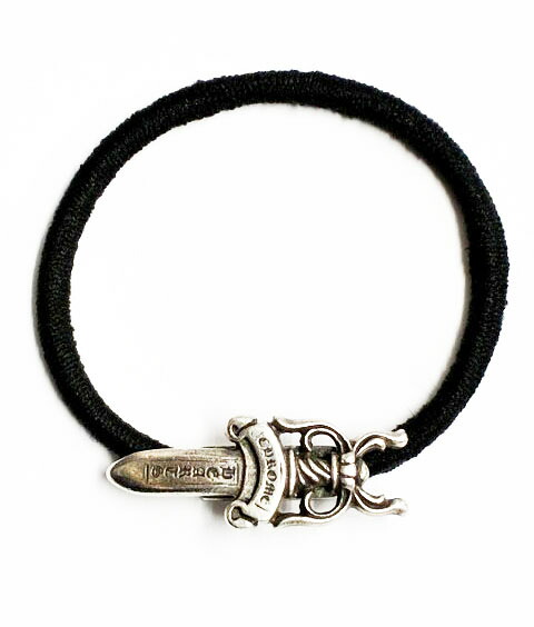 【中古】クロムハーツ CHROME HEARTS DAGGER ダガー 髪の毛ダンス楽隊 髪の毛天然ゴム コンチョ 腕輪 しろがね色 【ブランド名古着ベクター】☆AA★▲ 2600508 メンズ レディース 【ベクター 古着】 260508
