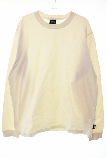 【中古】ステューシー STUSSY PIGMENT DYED L/S CREW WHITE L 絵の具 プルオーバー ロンT 長袖 白いこと 【ブランド名古着ベクター】260308 メンズ 【ベクター 古着】 260308