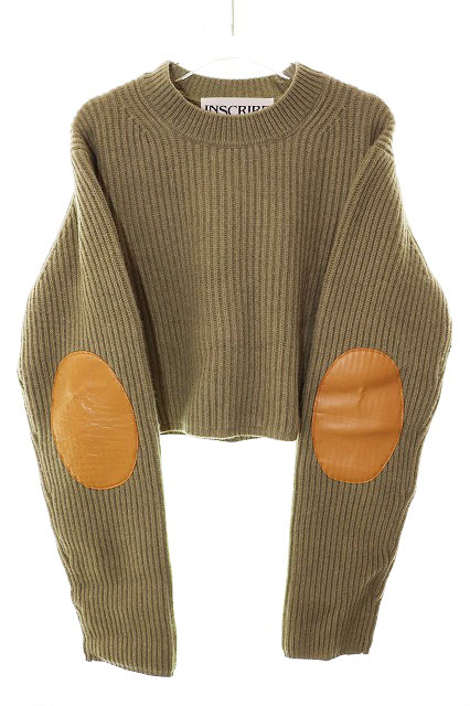 【中古】アンスクリア INSCRIRE 25AW RIB SHORT LENGTH FREE I25AW-K1 ティーシャツ 絨毛 編み物 スウェーター ベージュ 【ブランド名古着ベクター】●260308 レディース 【ベクター 古着】 260308 トップス-ニット・セーター