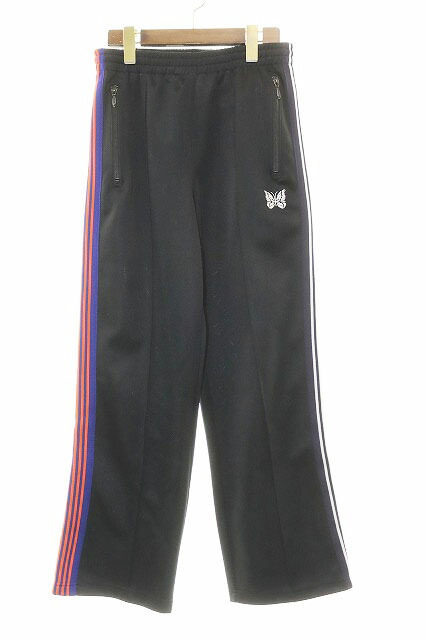 【中古】ニードルス ニードルズ Needles NARROW TRACK PANTS BLACK Sサイズ トラックパンツ アシンメトリーカラー サイドライン 別注 【ブランド古着ベクトル】☆AA★260418 メンズ 【ベクトル 古着】 260418