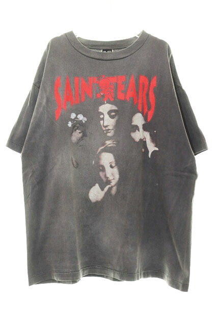 【中古】セントマイケル SAINTMICHAEL × DENIM TEARS 22SS FACES SS TEE BLACK XLサイズ SM-S22-0000-064 デニムティアーズ コラボ 半袖 Tシャツ ブラック 黒 【ブランド古着ベクトル】☆AA★260330 メンズ 【ベクトル 古着】 260330