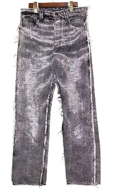 【中古】TAAKK 24AW STRAIGHT DENIM PANTS BLACK CHEMICAL SIZE2 TA24AW-PT052 ストレート デニム パンツ ダメージ ジーンズ ブラック 黒 【ブランド古着ベクトル】●260308 メンズ 【ベクトル 古着】 260312|ベクトル プリマベーラ店