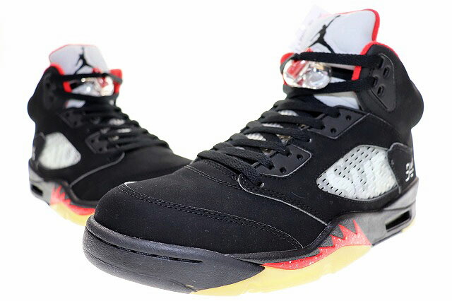 【中古】ナイキ NIKE 観賞用 AIR JORDAN 5 RETRO SUPREME 2015 28cm BLACK 824371-001 AJ5 エア ジョーダン V レトロ シュプリーム コラボ ブラック 黒 【ブランド古着ベクトル】▲■260305 メンズ 【ベクトル 古着】 260305