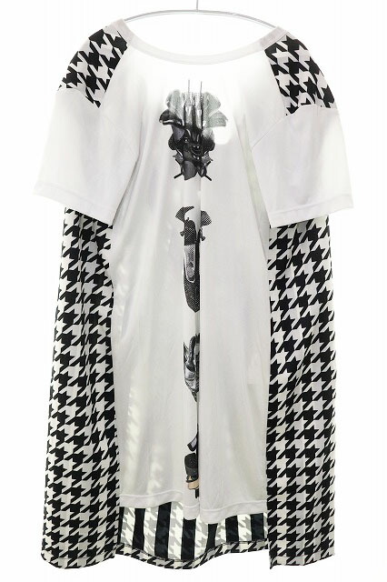 【中古】コムデギャルソン COMME des GARCONS HOMME PLUS 21AW 千鳥格子 ロング Tシャツ S PH-T008 オムプリュス カットソー 【ブランド古着ベクトル】●260321 メンズ 【ベクトル 古着】 260321