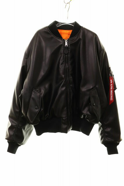 【中古】アルファ ALPHA REVERSIBLE MA-1 BLACK XL 797-5252035 フェイク レザー リバーシブル ブラック 黒 リバーシブル ャケット アウター 【ブランド古着ベクトル】●260311 メンズ 【ベクトル 古着】 260327|ベクトル プリマベーラ店