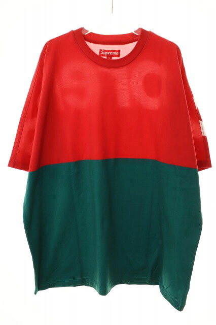 【中古】シュプリーム SUPREME 23AW SPLIT S/S TOP RED XL スプリット ショートスリーブ トップ 半袖 Ｔシャツ ロゴ レッド 赤 カットソー 【ブランド古着ベクトル】☆AA★260316 メンズ 【ベクトル 古着】 260316