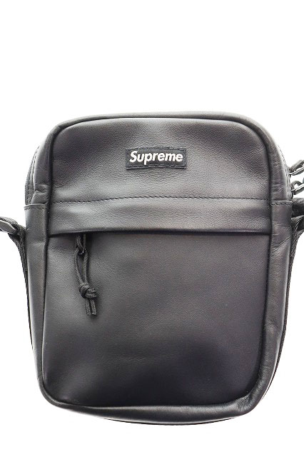 【中古】シュプリーム SUPREME 23AW LEATHER SHOULDER BAG BLACK レザー ショルダー バッグ ブラック 黒 【ブランド古着ベクトル】☆AA★▲260409 メンズ 【ベクトル 古着】 260409|ベクトル プリマベーラ店