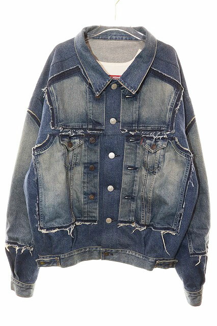 【中古】ジュンヤワタナベマン JUNYA WATANABE MAN × Levis DENIM JACKET BLUE XS WO-J207 リーバイス デニム ジャケット Gジャン ブルー 【ブランド古着ベクトル】260331 メンズ 【ベクトル 古着】 260331