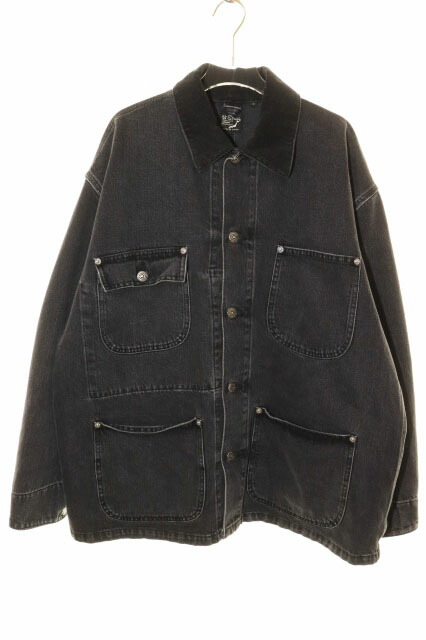 【中古】オアスロウ orslow LOOSE FIT COVERALL BLACK DENIM STONE 1 01-6034-D61S ルーズ フィット カバーオール ブラック デニム ストーン 【ブランド古着ベクトル】260330 メンズ 【ベクトル 古着】 260330