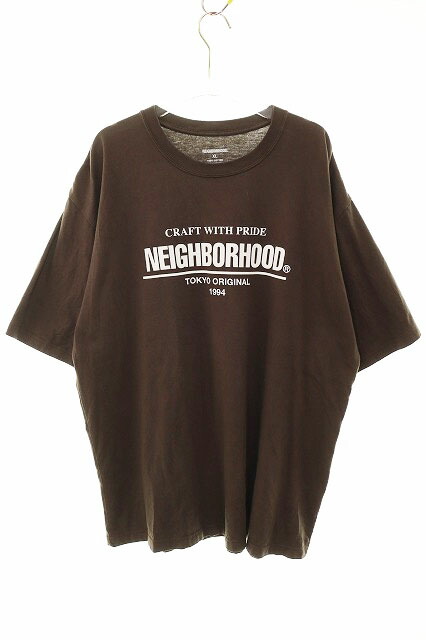 【中古】ネイバーフッド NEIGHBORHOOD NH . TEE SS-1 BROWN XL 252PCNHーST01 フロント ロゴ Tシャツ 半袖 ブラウン 【ブランド古着ベクトル】260331 メンズ 【ベクトル 古着】 260331