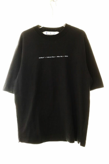 【中古】象牙色 OFF WHITE 21AW BLACK S OMAA119F21JER023 うしろ側矢 刷り上げる 半袖 プルオーバー 黒いこと 【ブランド名古着ベクター】☆AA★260427 メンズ 【ベクター 古着】 260427