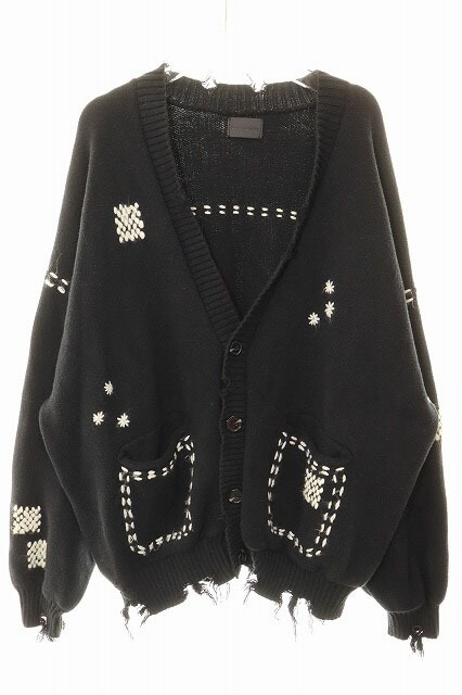 【中古】ダンケシェーン Danke schon HAND STITCH KNIT CARDIGAN BLACK L ハンドステッチ ニット カーディガン ブラック 【ブランド古着ベクトル】●260406 メンズ 【ベクトル 古着】 260406