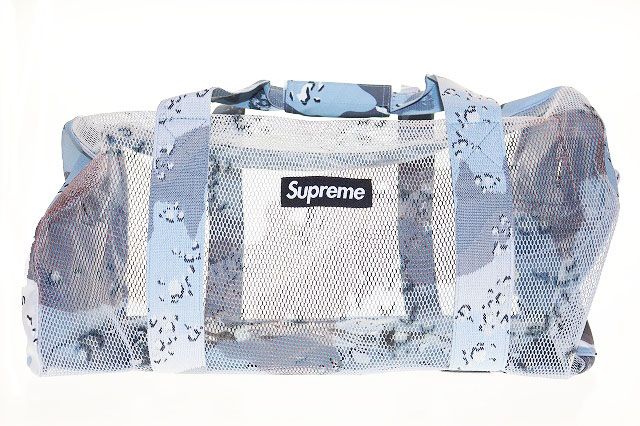 【中古】シュプリーム SUPREME MESH DRUM BOSTON メッシュ 豆の町 御徒面子 ビッグ ダッフル 合鴨柄 偽装 青碧 青 【ブランド名古着ベクター】●▲260530 メンズ 【ベクター 古着】 260530