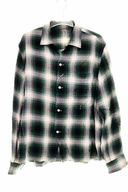 【中古】電話番号野球クラブ NUMBER (N)INE 09SS THE LONESOME HEROES 期 開けはなし色つや オンブレチェック 人絹 長袖 プルオーバー 大きさ 3 緑であること NNS-S902 2009 日本製 【ブランド名古着ベクター】260528 メンズ 【ベクター 古着】 260528