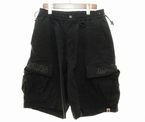 【中古】アベイシングエイプ A BATHING APE WIDE CARGO SHORTS BLACK M 001SPJ301007M 広広とした 積貨委託貨物 シューツ 二分の一 ズボン下 黒いこと 【ブランド名古着ベクター】260427 メンズ 【ベクター 古着】 260427 メンズファッション-ズボン・パンツ