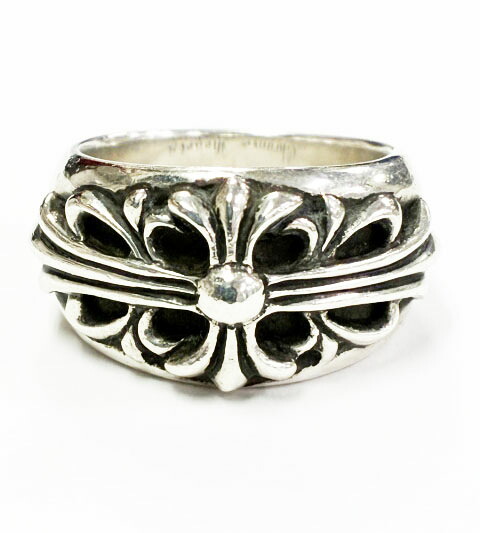 【中古】クロムハーツ CHROME HEARTS FLRL CRS 17号 フローラル クロス リング シルバー 指輪 【ブランド古着ベクトル】☆AA★▲ 260409 メンズ 【ベクトル 古着】 260410