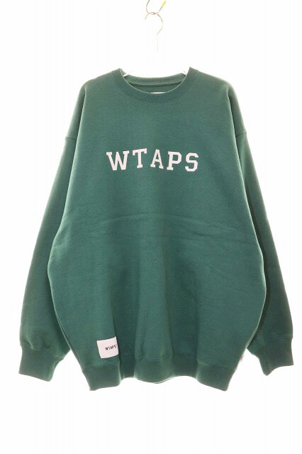 【中古】ダブルタップス WTAPS 24SS ACADEMY SWEATER COTTON.COLLEGE GREEN SIZE04 241ATDT-CSM03 翰林院 汗水 綿織物 分科大学 労働者の一団のど首 調教師 緑であること 緑 【ブランド名古着ベクター】☆AA★260410 メンズ 【ベクター 古着】 260413