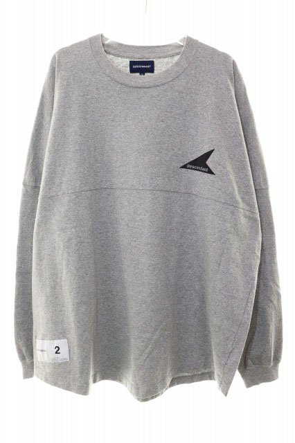 【中古】ディセンダント DESCENDANT CETUS JERSEY LS GREY 大きさ 2 セタス プルオーバー 長袖 カットソー ロゴタイプ 薄墨色 【ブランド名古着ベクター】260424 メンズ 【ベクター 古着】 260424