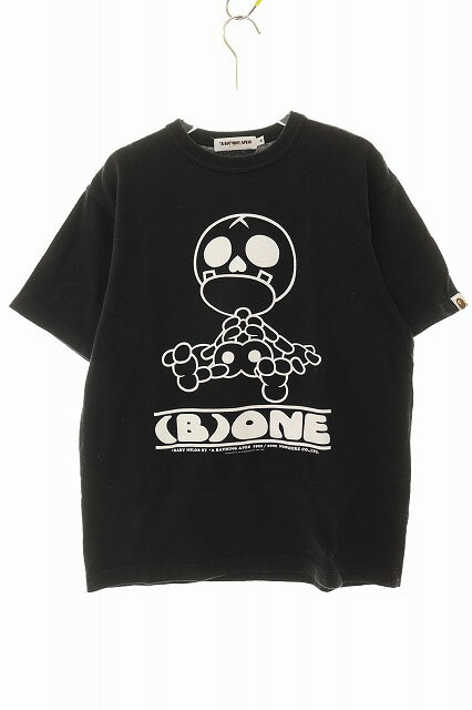 【中古】アベイシングエイプ A BATHING APE 2009 SKELETON TEE BLACK M スケルトン 刷り上げる プルオーバー 半袖 黒いこと 【ブランド名古着ベクター】2600428 メンズ 【ベクター 古着】 260428