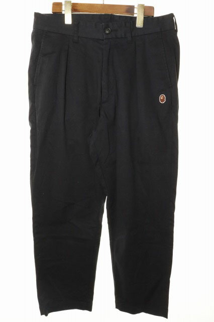 【中古】アベイシングエイプ A BATHING APE ONE POINT RELAXED FIT CHINO PANTS BLACK M ワンポイント チノ ズボン下 チノ食麺麭 黒いこと 【ブランド名古着ベクター】●260502 メンズ 【ベクター 古着】 260502
