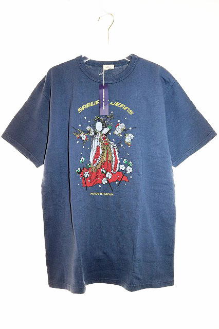 【中古】サムライデニム SAMURAI JEANS 24SS SJST24-106 XL 大きさ 鉄紺 リペインレイ 吊編 ティーシャツ 半袖 日本製 米国海軍 2024 【ブランド名古着ベクター】●■260602 メンズ 【ベクター 古着】 260602