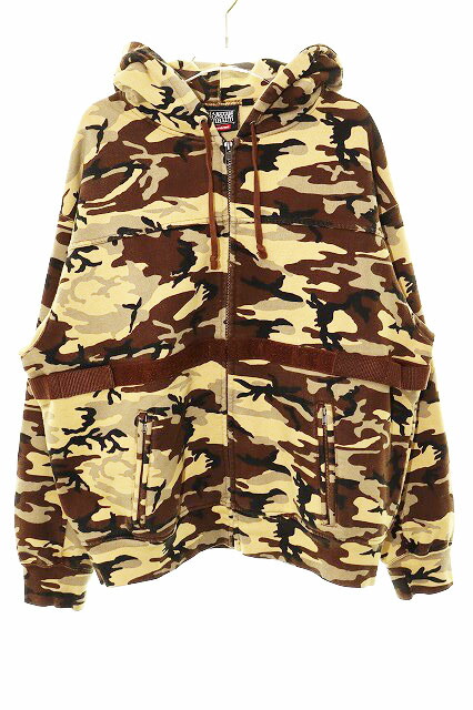 【中古】シュプリーム SUPREME × MARITHE+FRANCOIS GIRBAUD 25SS ZIP UP HOODED SWEATSHIRT S大いさ 家鴨柄 擬装 ジップアップ パーカー 【ブランド名古着ベクター】 260528 メンズ 【ベクター 古着】 260602